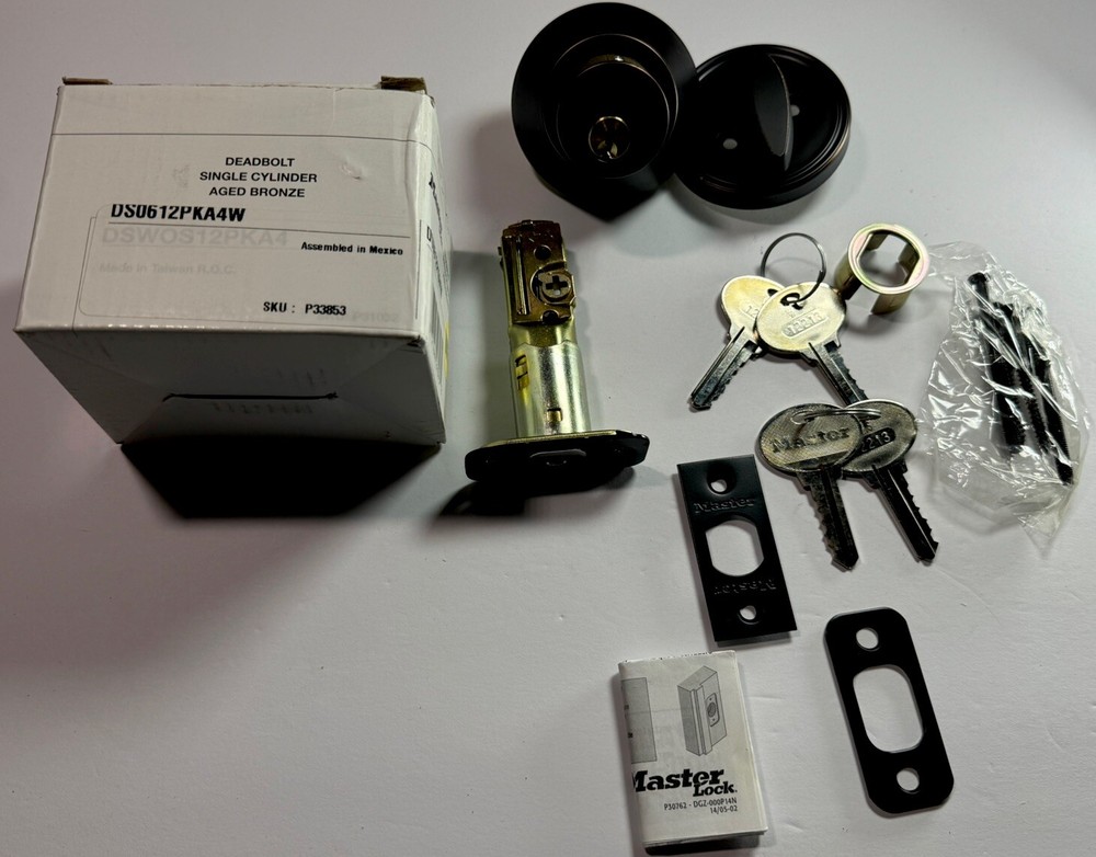 Master Lock Deadbolt - Single Cylinder - Aged Bronze - DS0612PKA4W