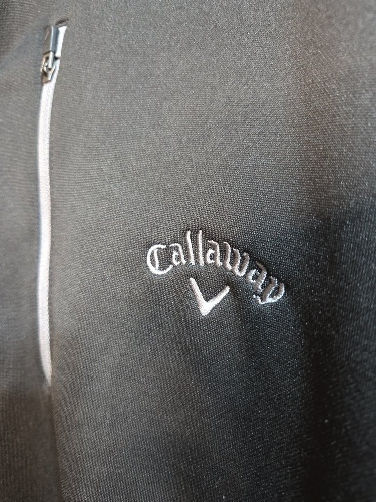 Callaway Mens XXL Black Polyester Quarter Zip Golf Pullover Performance Jacket