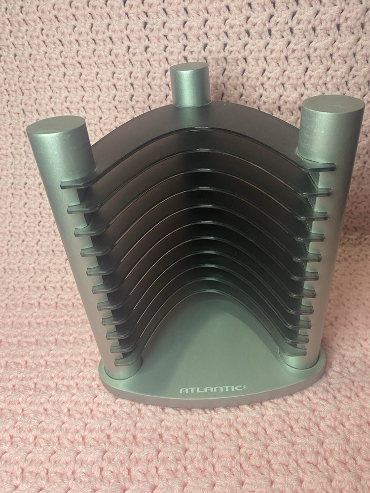 ATLANTIC 10 CD Storage Tower Black/Silver VTG Y2K Translucent ￼