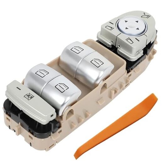 Master Power Window Switch Front Left Driver Side Fit for Mercedes-Benz Cream