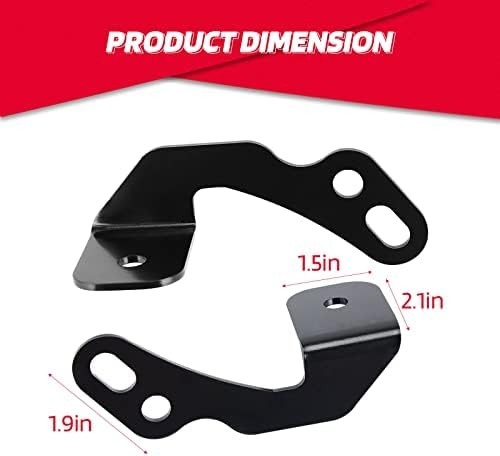 KEMIMOTO UTV Pod Light Brackets LED A-Pillar Mount Compatible Black