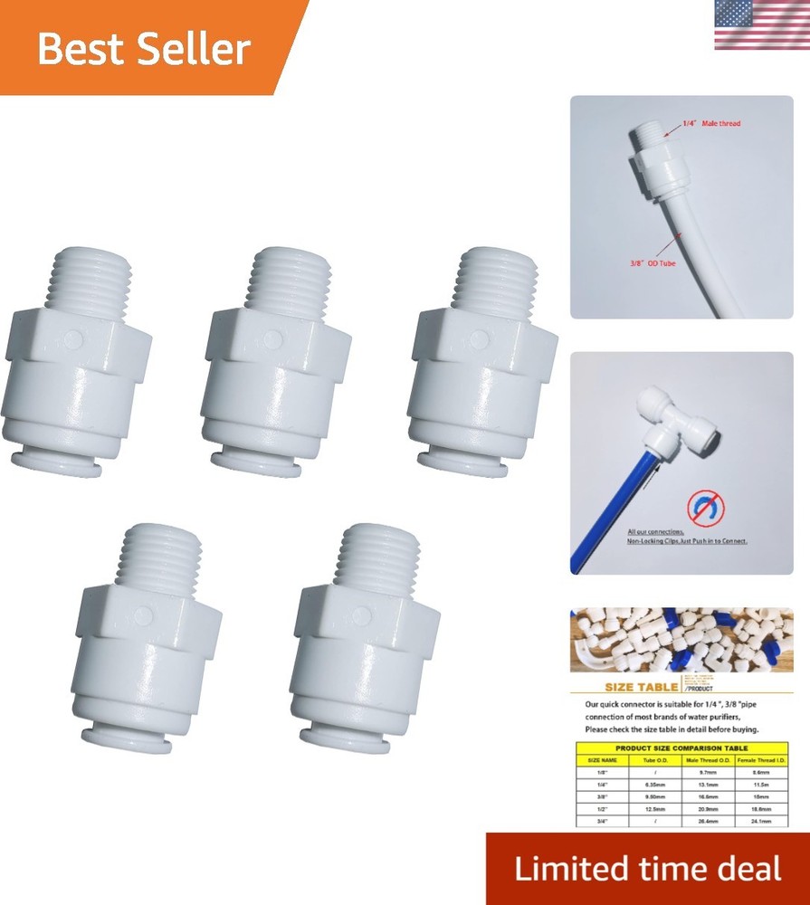 Straight Male Thread Adapter 1/4" x 3/8" - Easy Install Quick Connector Set