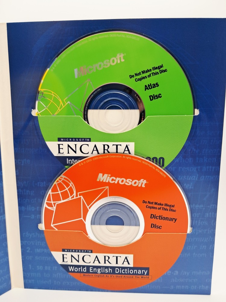Microsoft Encarta Reference Suite 2000 - 7 Discs - Encyclopedia Atlas Dictionary