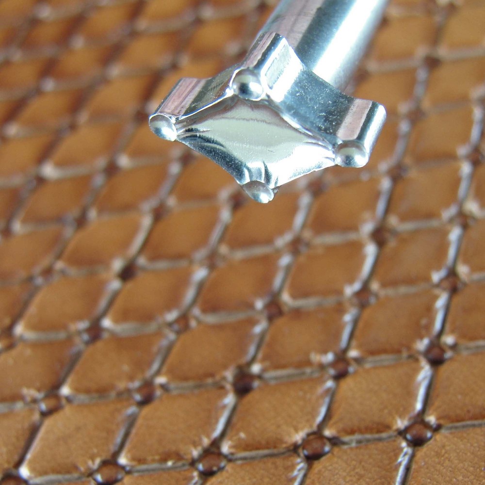 Small Button Tufted/Quilted Pattern Leather Stamp, Stainless Steel Leather Tool
