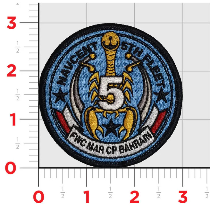 NAVY 5TH FLEET BAHRAIN EMBROIDERED PATCH WITH HOOK & LOOP