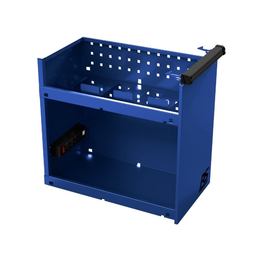 Homak BL06044090 RSPRO 44" 20-Gauge Steel 9-Drawer Power Service Cart - Blue New
