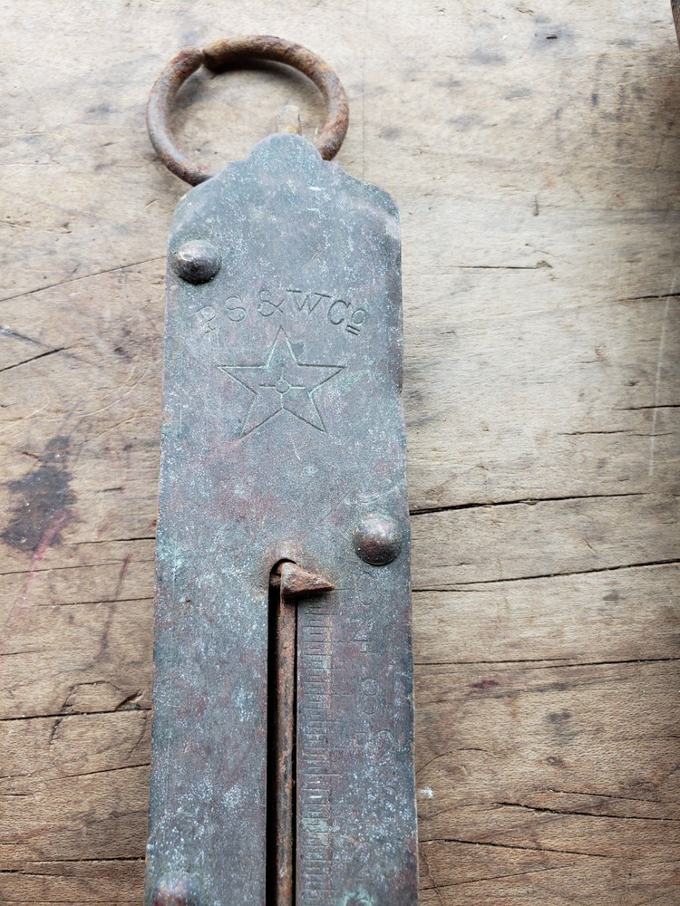 2 P.S. & W. Co. Spring Balances Scales Brass