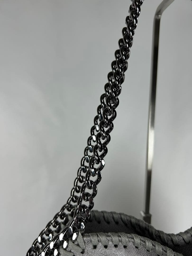 Stella Mccartney Falabella large Fold over Tote Gray Leather Shoulder bag 122611