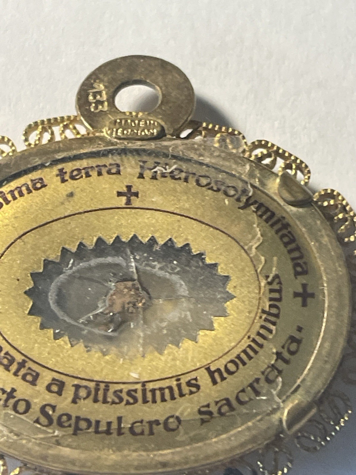 Antique Church Relic Jesus Christ Holy Medallion Used