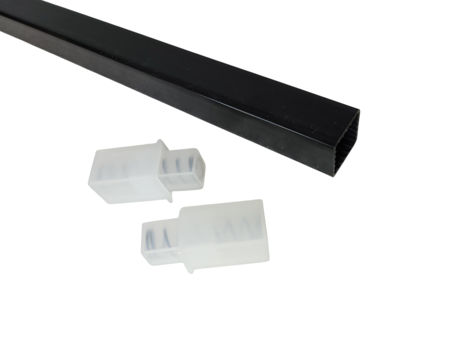 Vintage Black Towel Bar Rod Rack 24 in Springs Plastic Mid Century Modern Retro