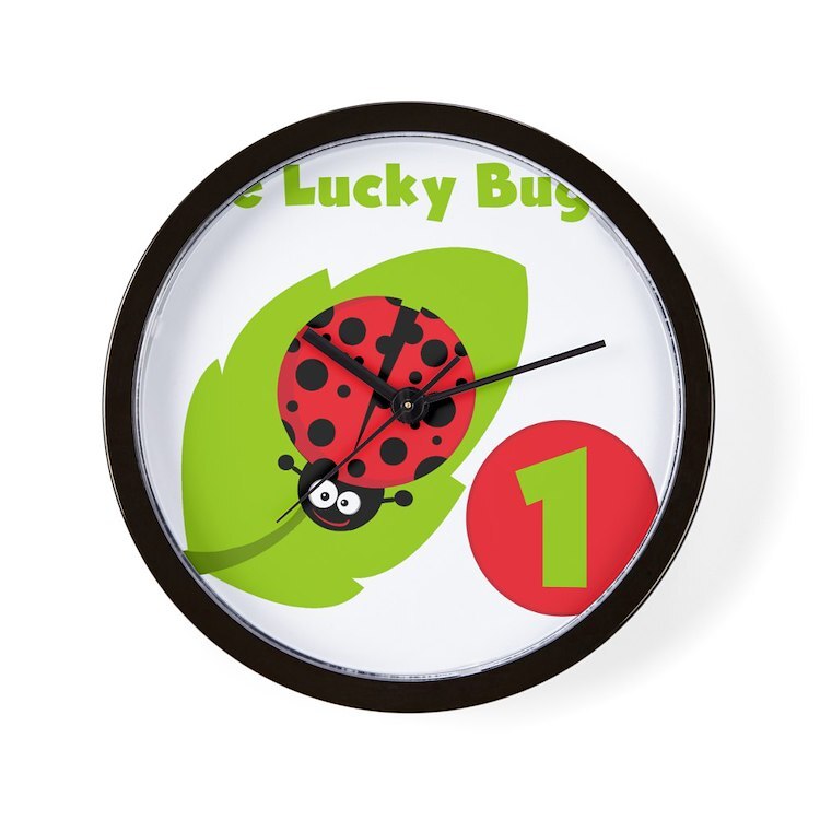 CafePress LUCKYBUGFIRSTBDAY 10" Wall Clock (1050162888)