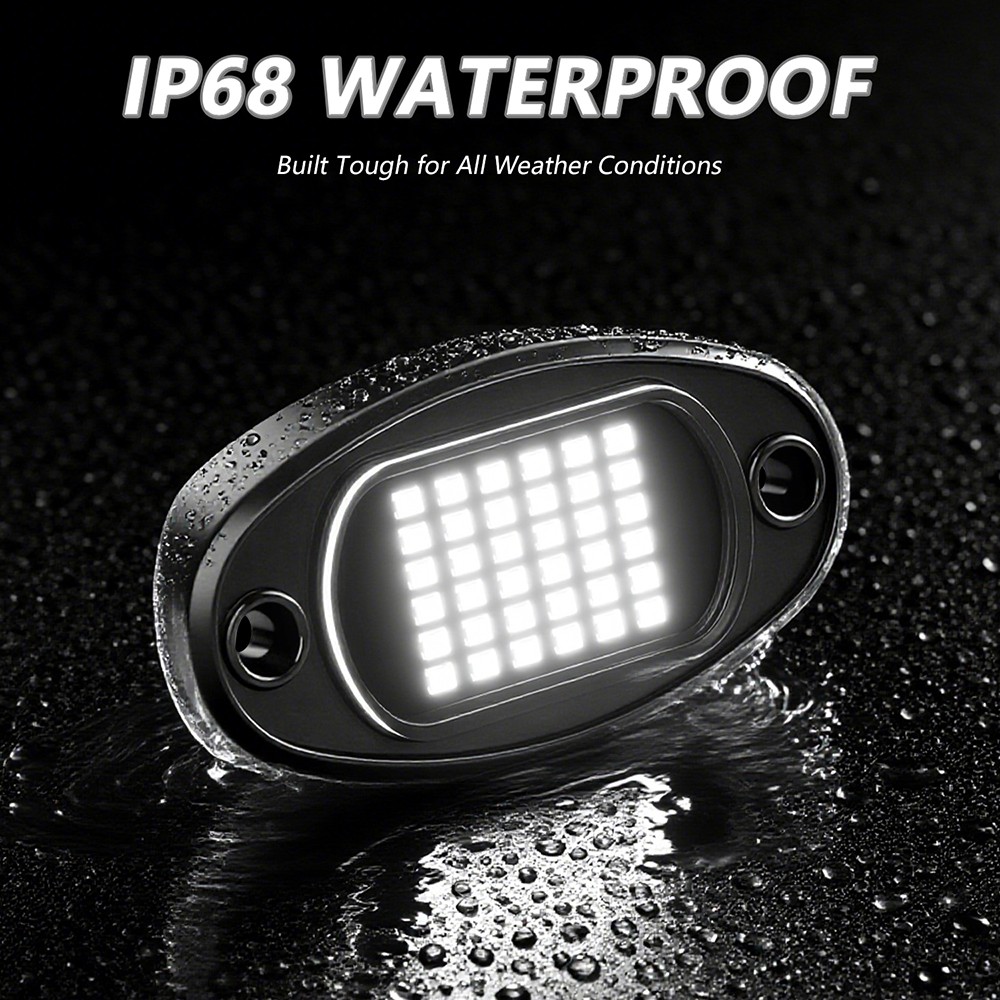 8 x Pure White LED Rock Lights Underbody Glow Lamp for Offroad SUV Pickup Truck