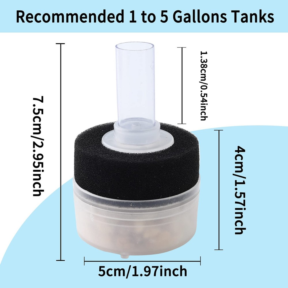 QXUJI 4PCS Air Driven Bio Filter Sponge Aquarium Filter, Filter,...