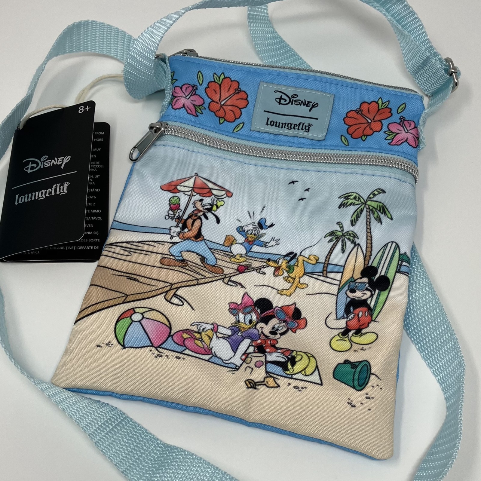 Loungefly Disney Mickey Mouse and Friends Beach Day Passport Crossbody Bag