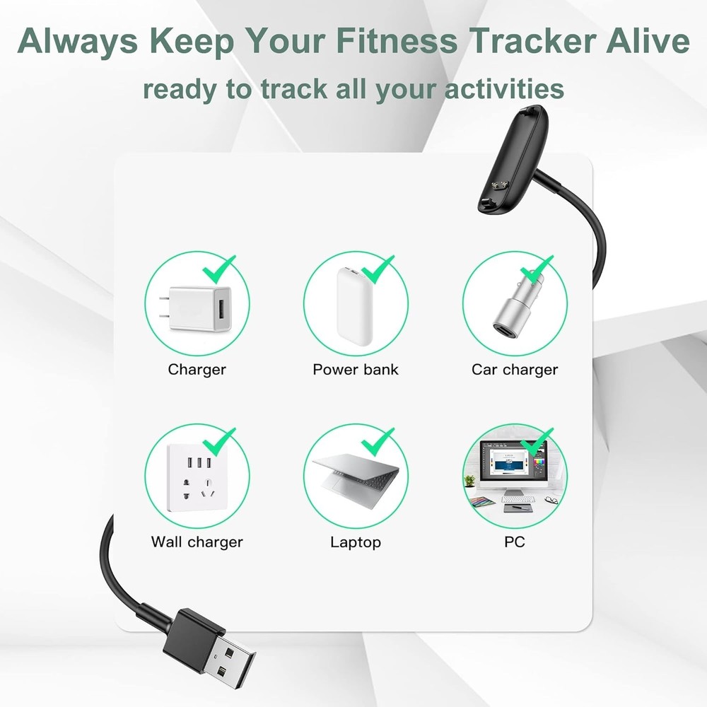 Fitbit Inspire 3 Charger Cable 2 Pack 3.3Ft