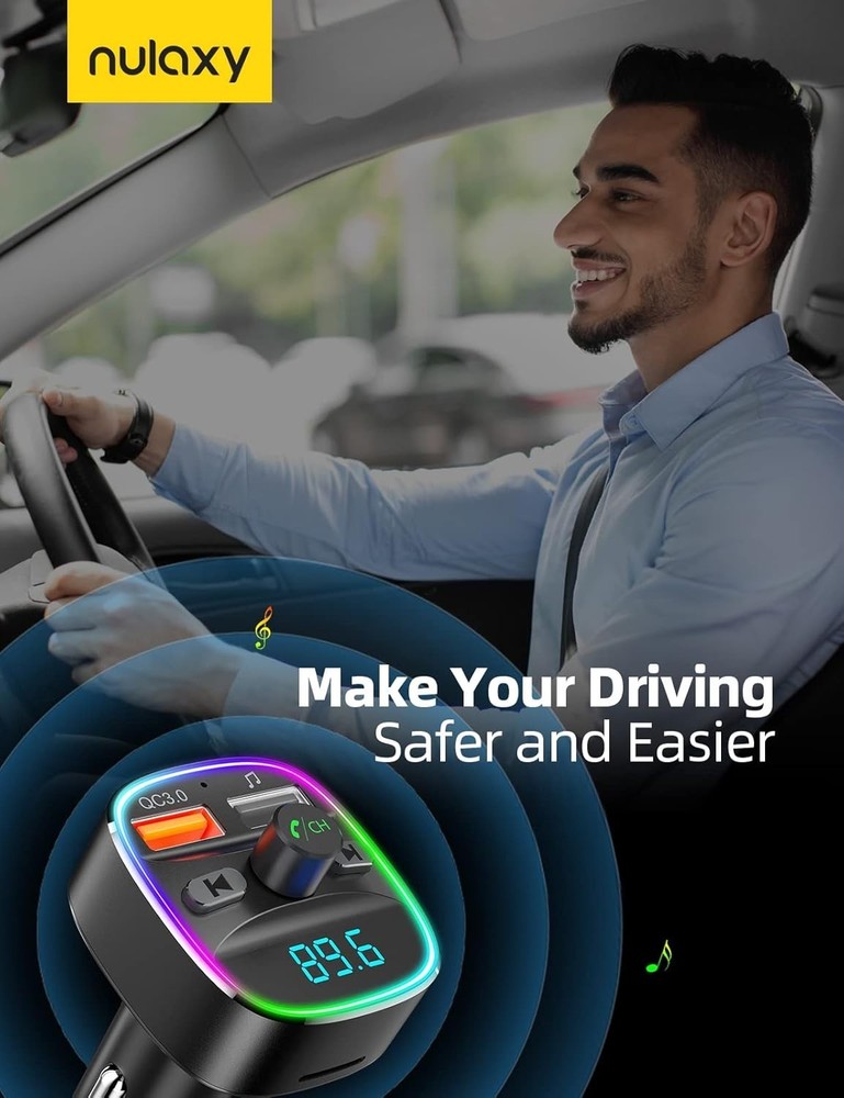 Bluetooth Car Adapter: Quick Charge, LED Backlight & Hands-Free Calls