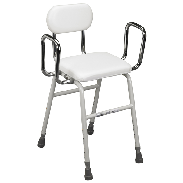 Adjustable Medical Kitchen Stool Support Padded Comfortable Elderly Strong