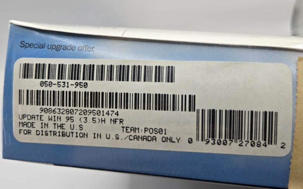 Microsoft Windows 95 Upgrade 3.5” Floppy Version Promotional Version NEW Sealed