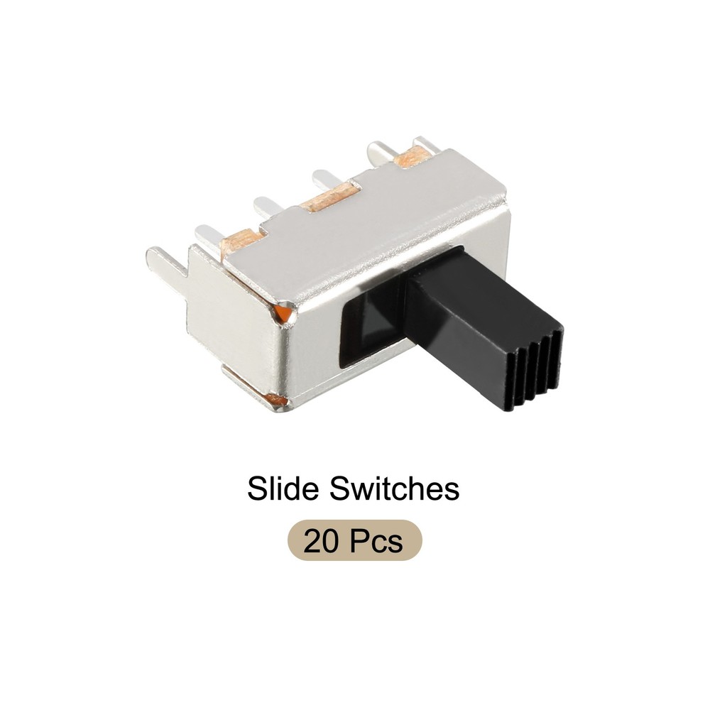 Horizontal Slide Switch DP3T 2P3T 8 Pin Terminals 3 Position PCB Panel 20Pcs