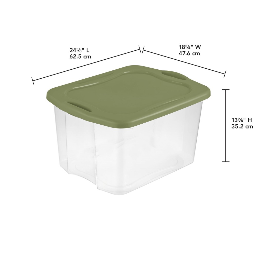 Storage Bin, Full-Grip Handles, Green
