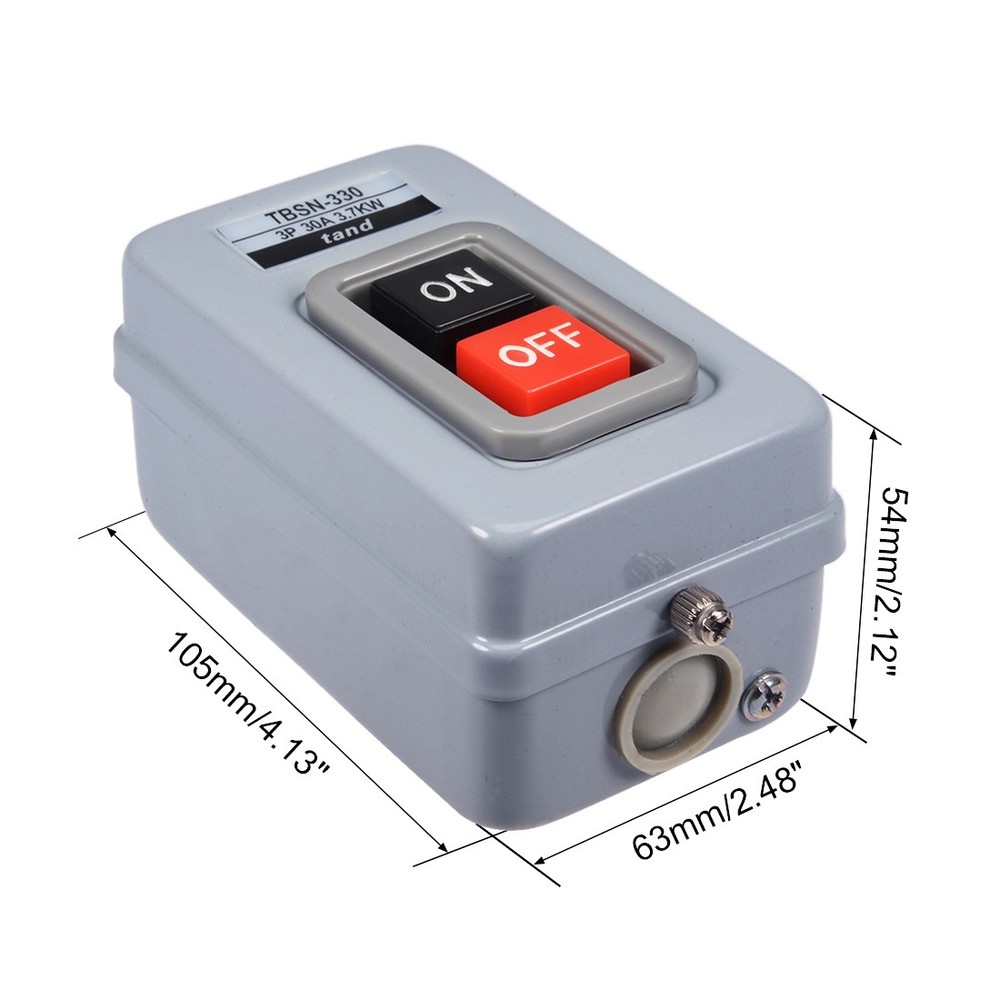 ON OFF Power Push Button Control Switch Box 30A 3.7Kw