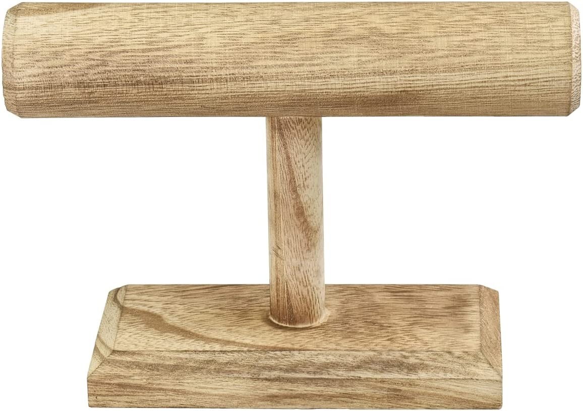 Medium Oak Stained T Bar Necklace Bracelet Watch Display Jewelry Organizer