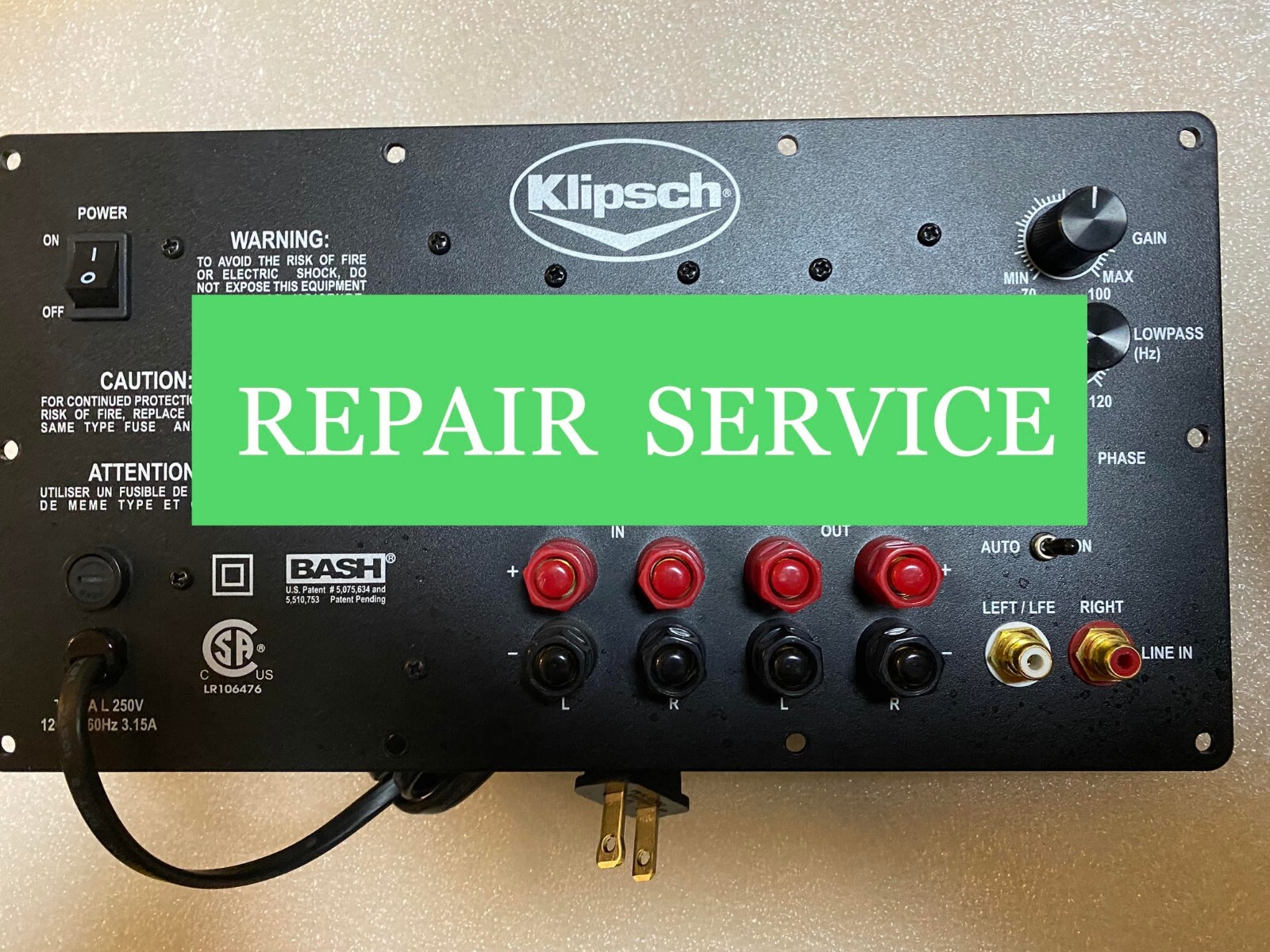 Klipsch Synergy Subwoofer Amp Module, *** REPAIR SERVICE ***