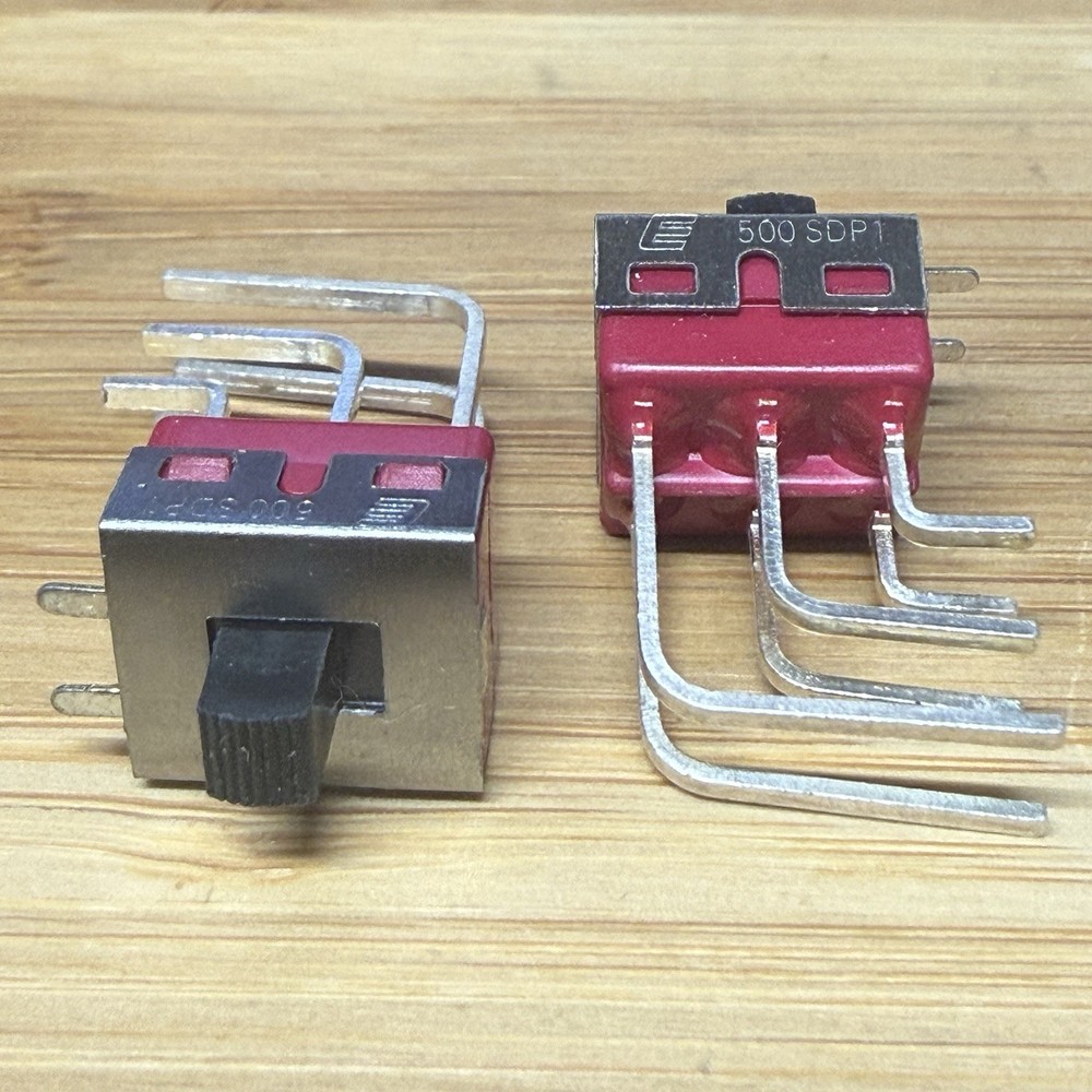 2x E-Switch 500SDP1S1M7QEA DPDT 2 Position Slide Switch PCB Mount Sealed