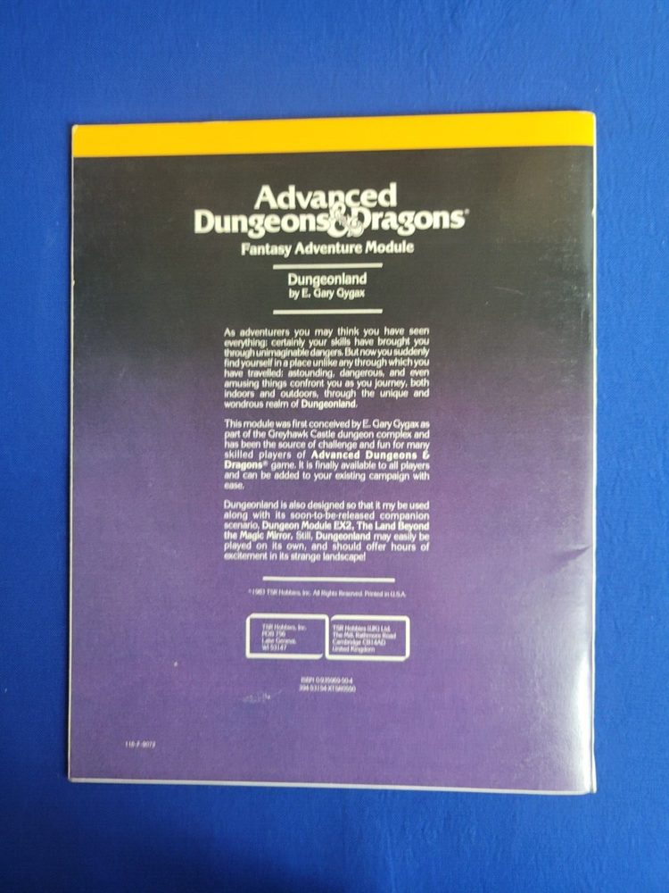 Dungeonland Adventure Module - AD&D EX1