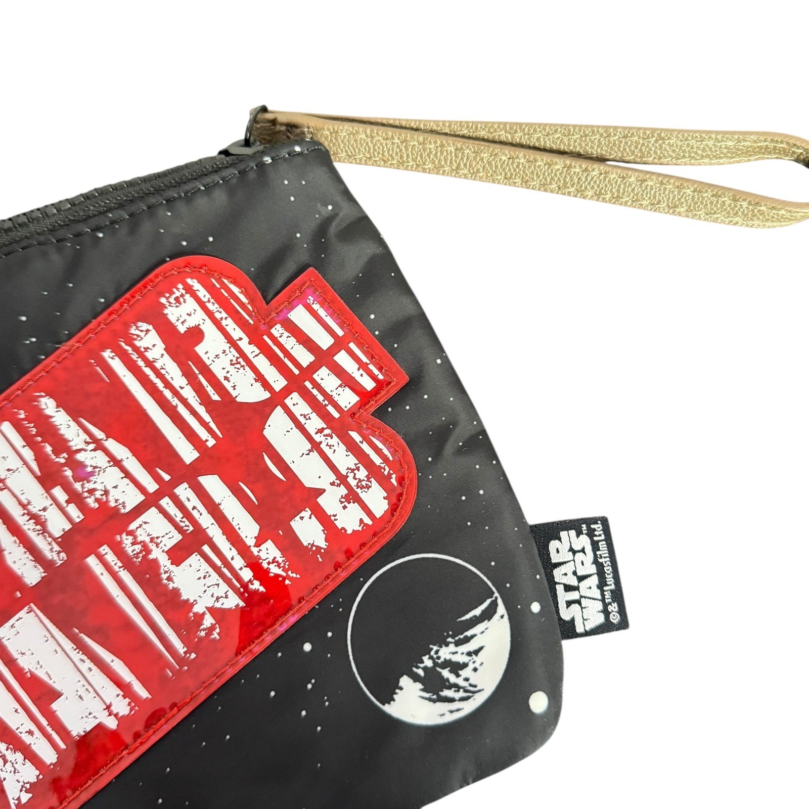 Disney Parks Star Wars Lightspeed Small Wristlet Galactic Planet Black Red