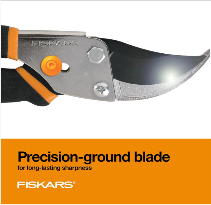 Fiskars Bypass Pruning Shears – 5/8” Cut Capacity, Sharp Rust-Resistant Blade