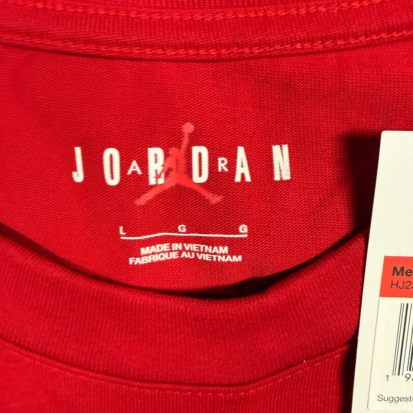 Nike Air Jordan Shirt Mens L Red Sneaker Patch Basketball HJ2326 687