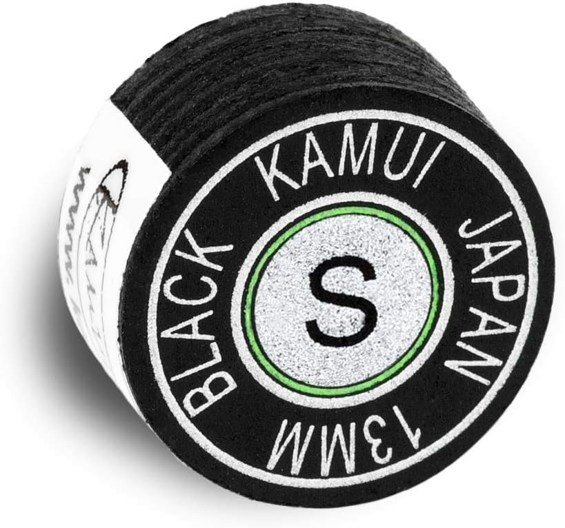Black Laminated Billiard Cue Tip - 13 mm Soft Leather, Precision Spin Control