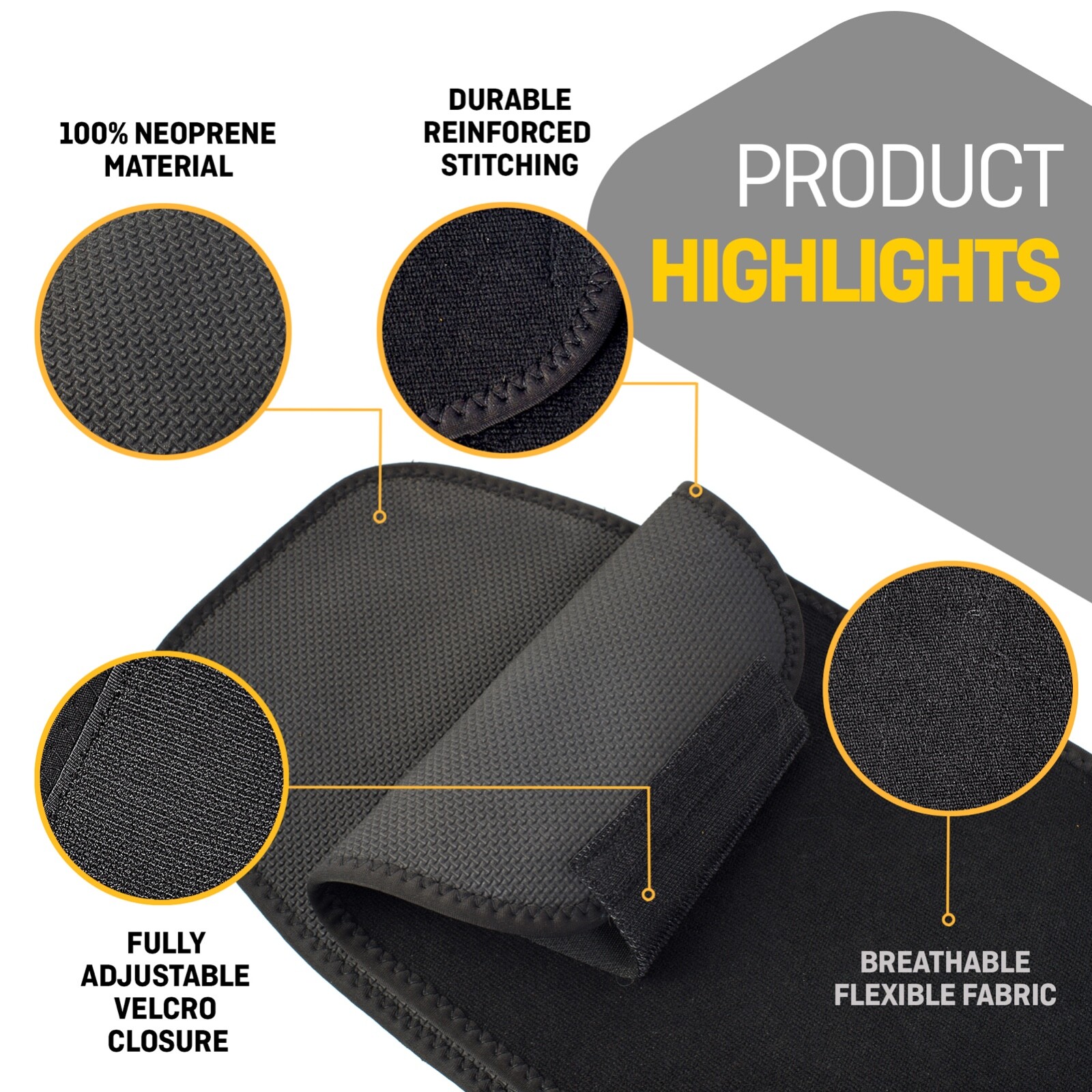 Waist Trainer for Women & Men Lower Belly Support Belt Sauna Effect Black L Size