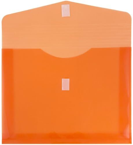 Plastic Expansion Envelopes with Hook & Loop 2" Expansion - 3 Pack Orange
