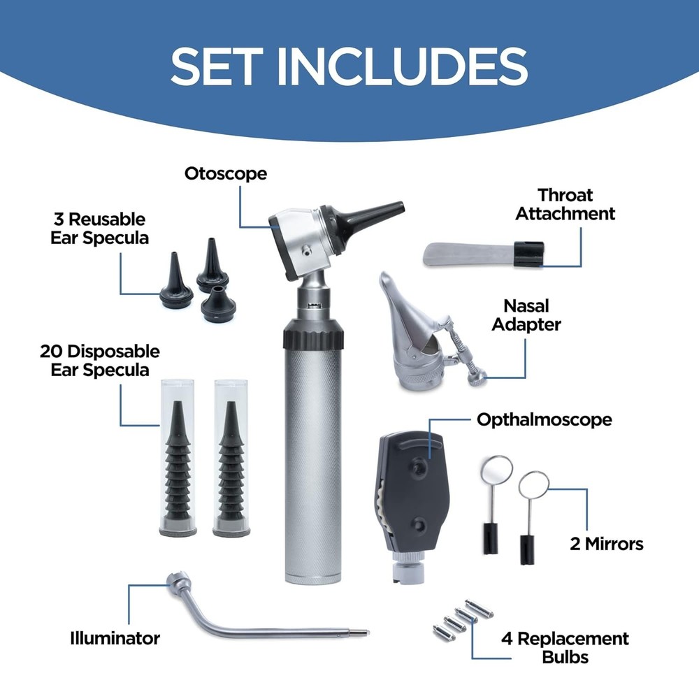 Versatile Medical Diagnostic Tool Set - Leather Case