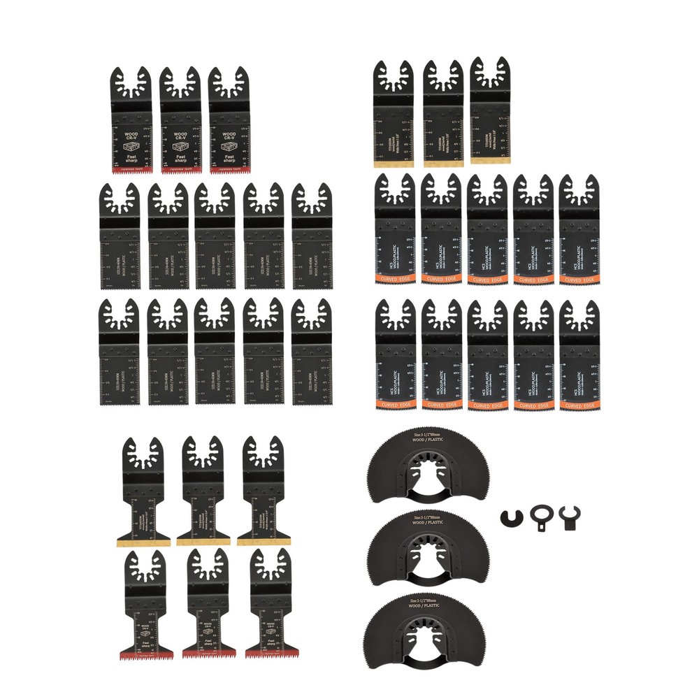 35PCS Multitool Blades 7 Type Titanium & HCS Oscillating Tool Blades Combination