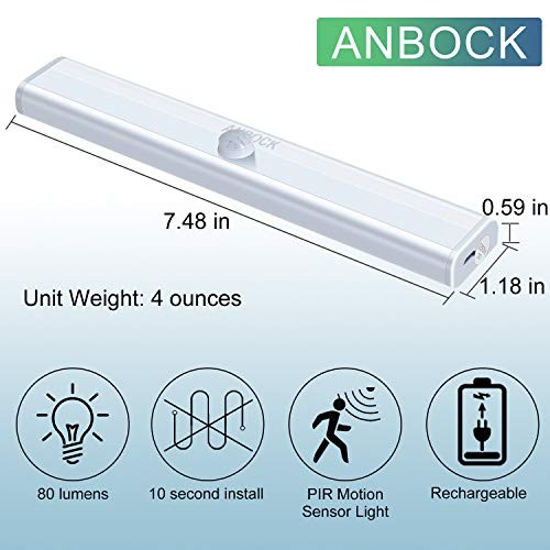 Closet Lights Motion Sensor 6 Pack Rechargeable, Wireless LED Motion 6 packs