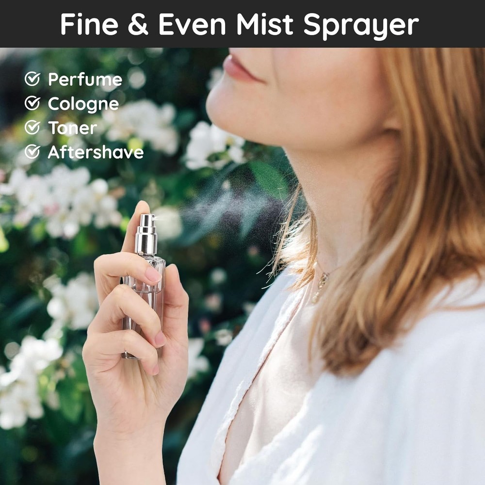 2PCS 20ml Travel Perfume Atomizer Refillable Mini Cologne Spray Bottle Empty