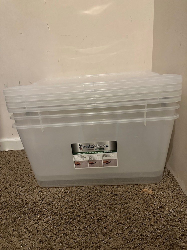 1X Greenmade Instaview 45-Quart Clear Multi-Use Storage Tote Stackable (3-pack)