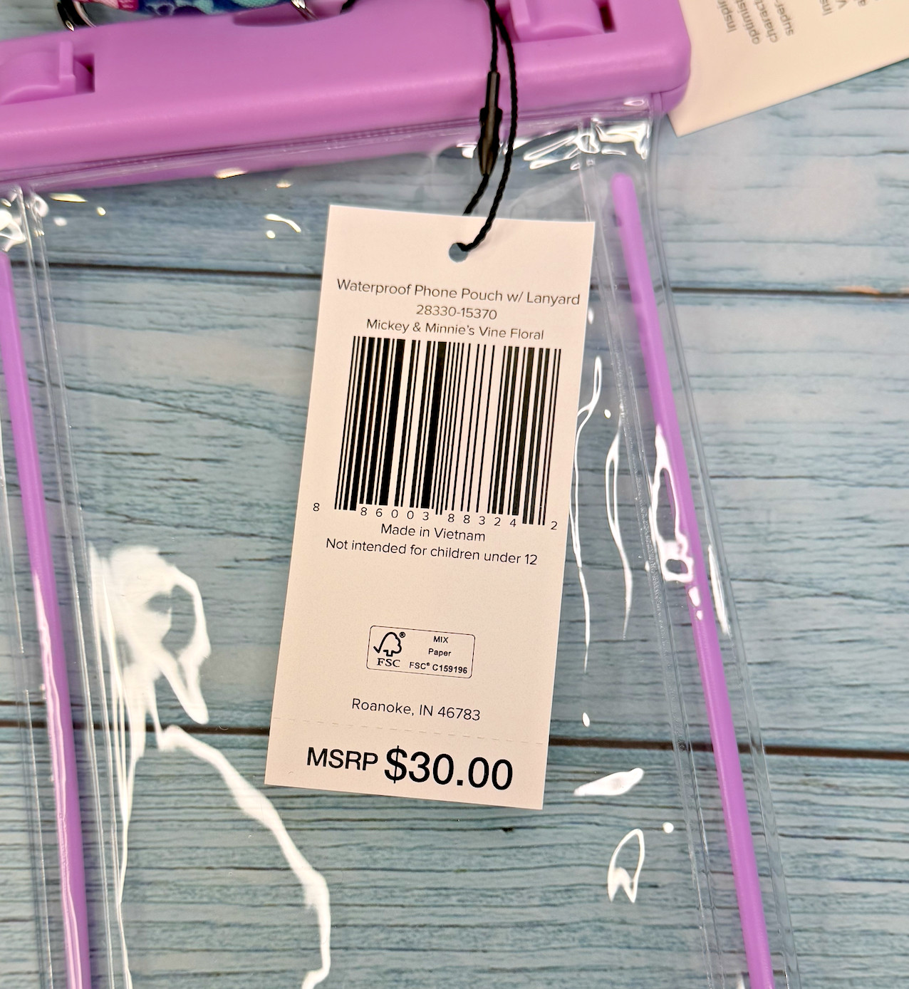 Vera Bradley Disney Mickey Minnie's Vine Floral WATERPROOF PHONE POUCH & LANYARD