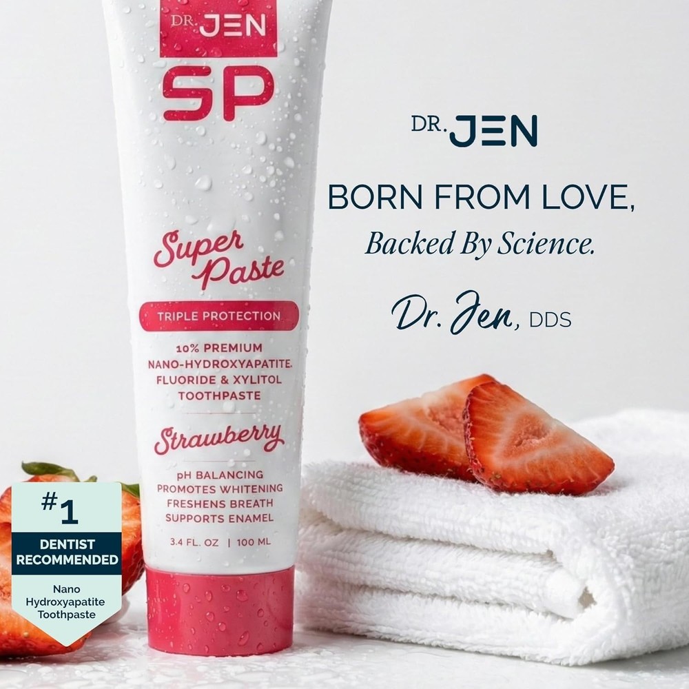 "Dr. Jen Super Paste Toothpaste with Fluoride + 10% Premium Nano Hydroxyapatite