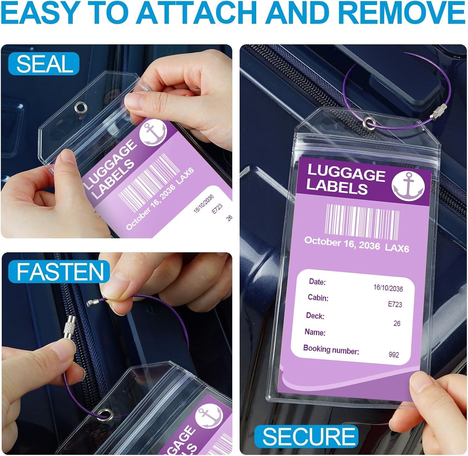 3/6 Pack Cruise Luggage Tag Holders for Carnival NCL Princess MSC Cruise Ships