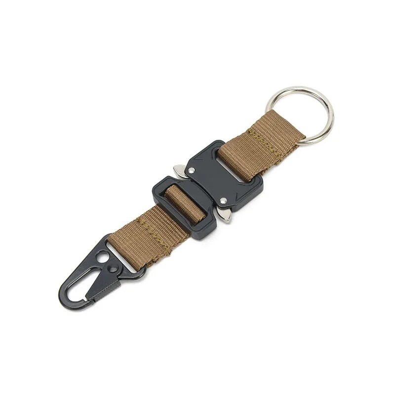 Tactical Keychain with Heavy Duty Quick Release Metal Buckle EDC Gear Clip Ring