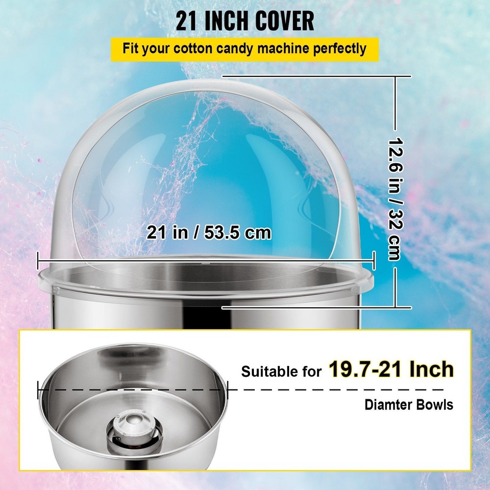 20.5in Anti-Static Bubble Shield for Candy Maker Machine Use