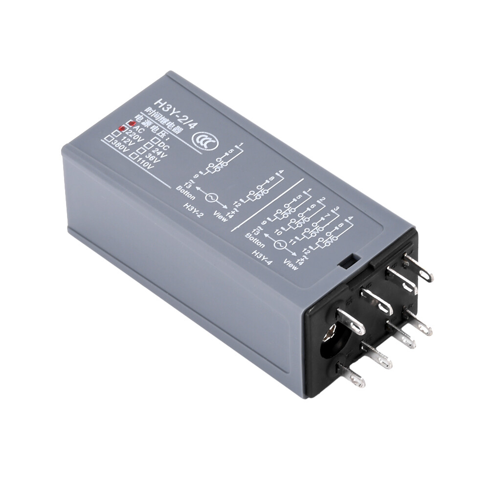 2Pcs Adjustable Digital Time Relay Cycle Time Delay Relay with Base AC 220V