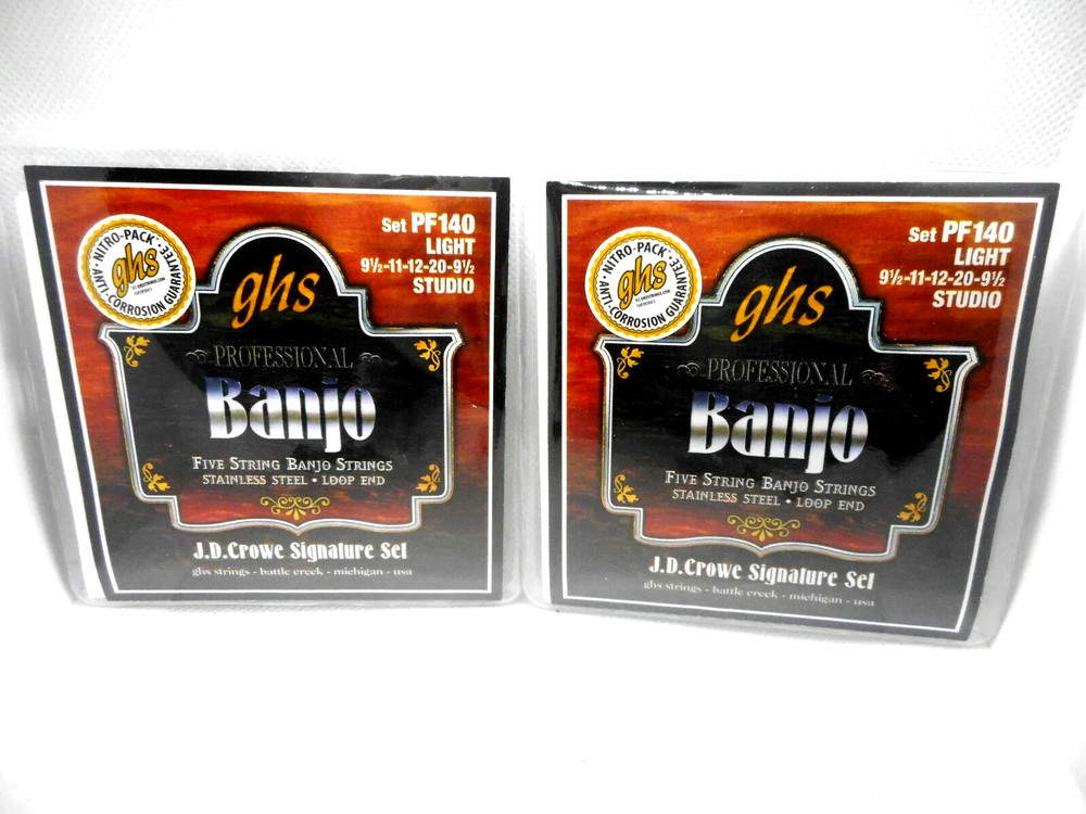 2 Pack GHS 5 String Light Banjo String Set PF140 Studio-Signature Set