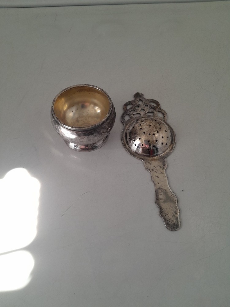 Vintage Silverplate Tea Strainer And Drip Bowl