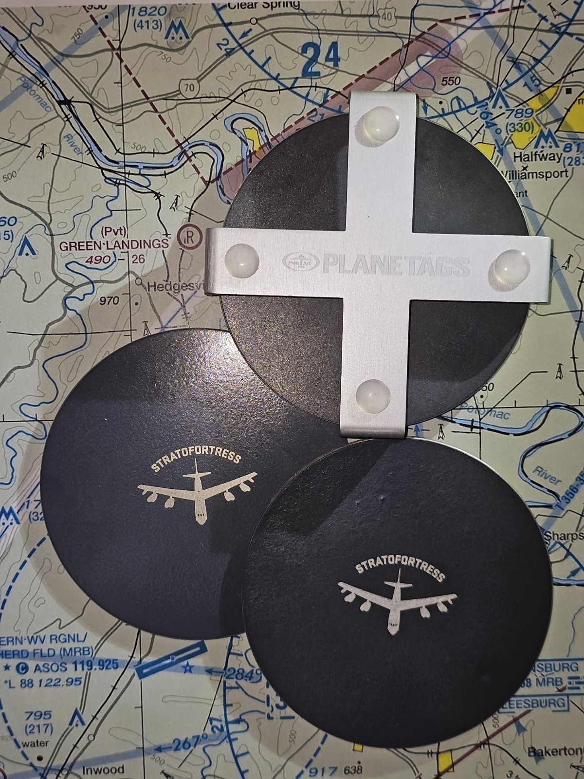 MOTOART PLANETAGS B-52 STRATOFORTRESS COASTER SET OF 4 W/HOLDER