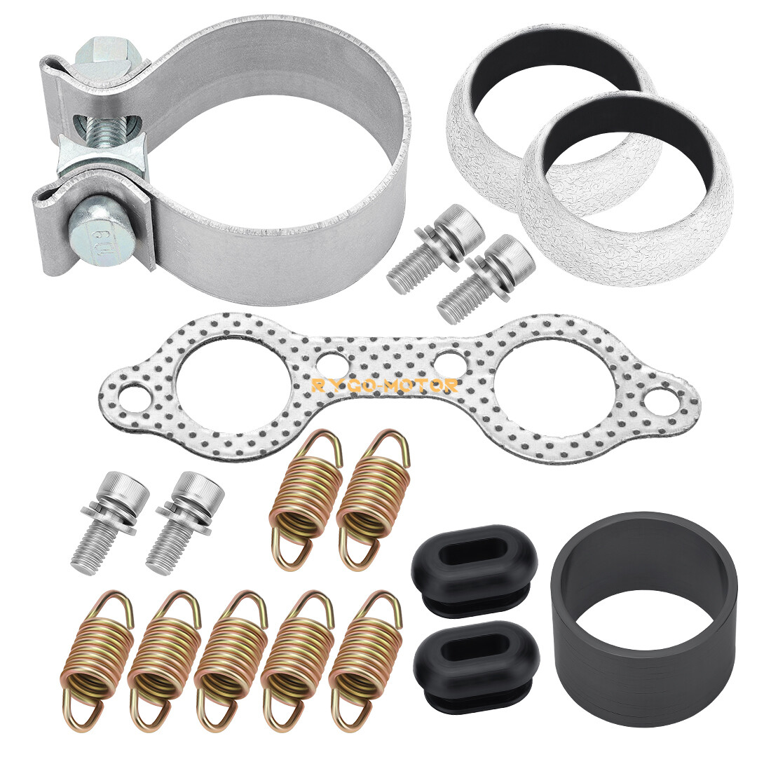 Exhaust Manifold Gasket Clamp Spring Kit for Polaris RZR 800/S/4 2008 2009 -11